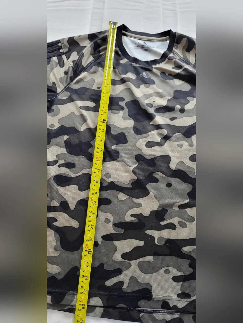 adidas Camo Short Sleeve Performance Tee - Black & Gray & Olive - Picture 10 of 12